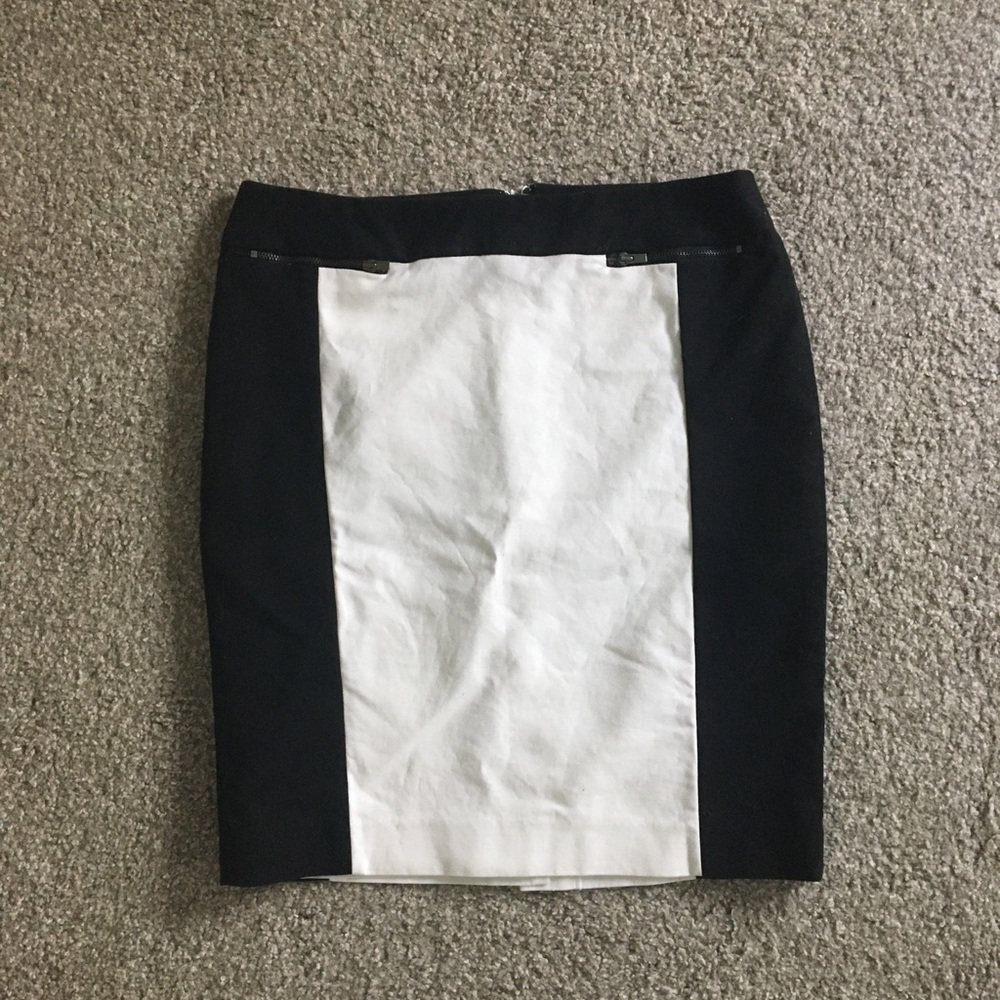 black and white pencil skirt
